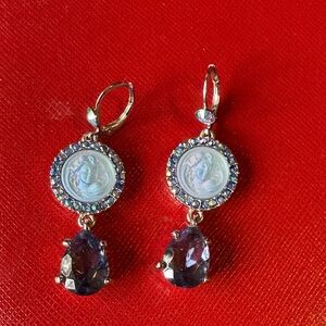 Kirks Folly Silver and Blue Drop Earrings